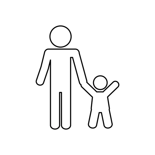 Familienkonzept. Piktogramm icon.flat und isoliertes Design — Stockvektor