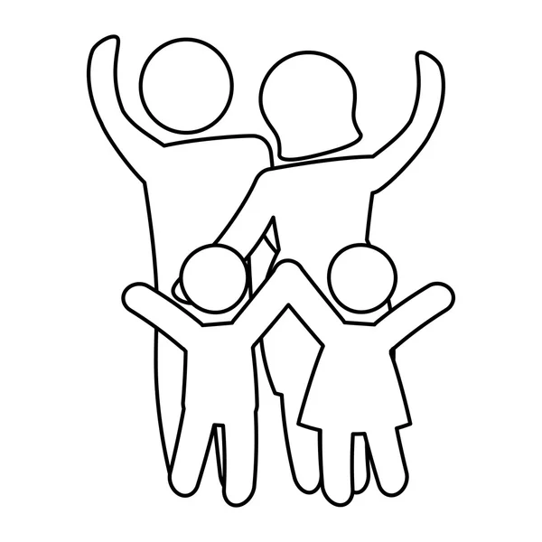 Familieconcept. Pictogram icoon. plat en geïsoleerd ontwerp — Stockvector