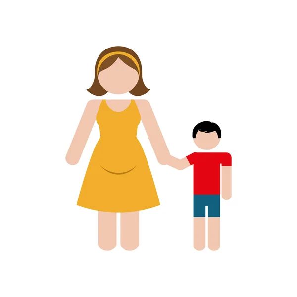 Concept familial. icône avatar. design coloré, plat et isolé — Image vectorielle
