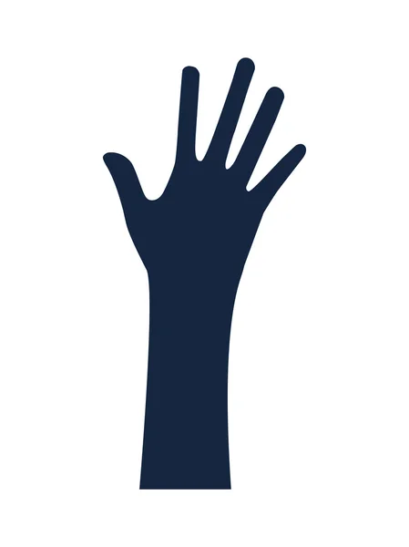 Hand design. human body concept. silhouette illustration. vector — ストックベクタ