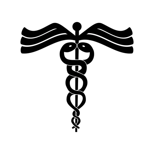 Caduceus design. Medical Care concept. silhouet illustratie. — Stockvector
