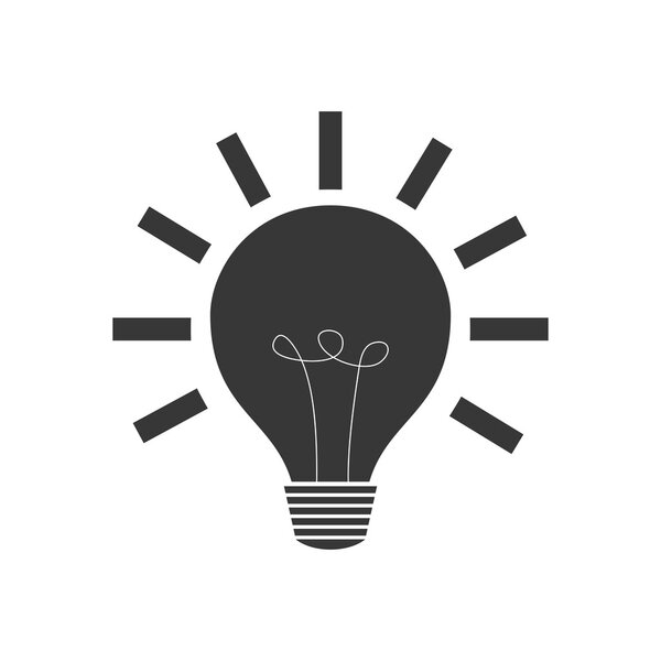 Light bulb design. Energy concept. striped icon. vector graphic