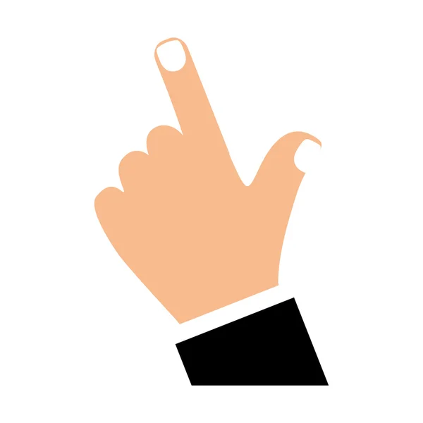 Diseño de la mano humana. figura aislada con el icono de dedos. vector gra — Vector de stock