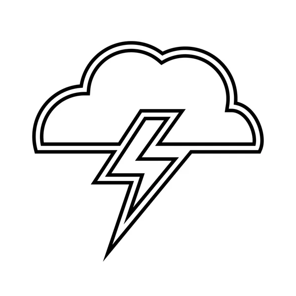 Nuvola e tuono design. icona meteo isolata. grafica vettoriale — Vettoriale Stock