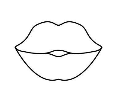 Vücut parçası. kadın tasarım. ağız simgesi. vektör grafiği