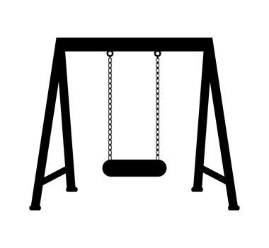 Yeşil alanı ve Bahçesi nesne tasarımı. salıncak simgesi. vektör grafiği