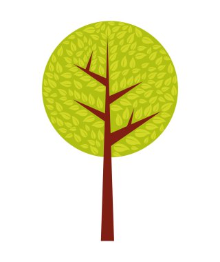 Doğa tasarımı. dalları simgesi ile ağaç. vektör grafiği