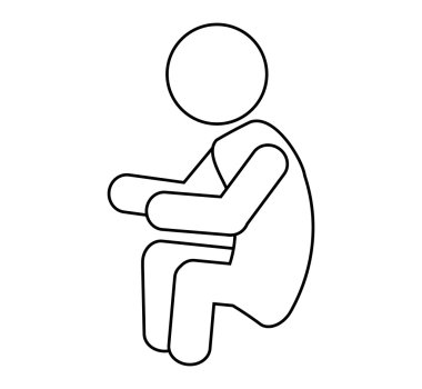 Kişi tasarım. Piktogram eylem simgesi yapıyor. vektör grafiği