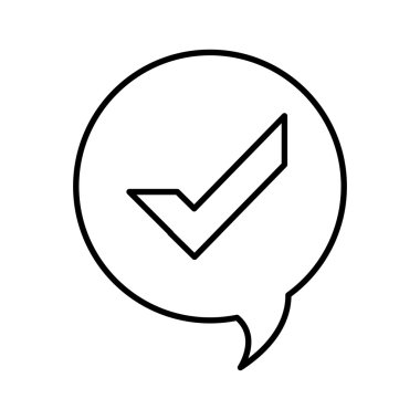 İşaret tasarımını işaretleyin. Evet kavramı. kabarcık simgesi. vektör grafiği