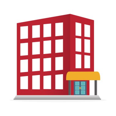 Şehir tasarım. Bina simgesi. izole görüntü. vektör grafiği