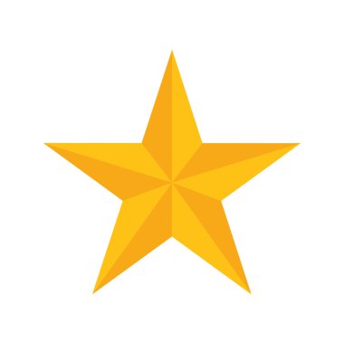 Beş puan tasarım, başarı kavramı, vektör grafiği yıldız şekli