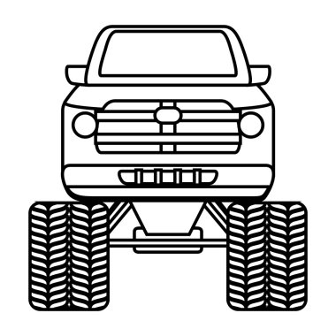 Öndeki otomobil otomobilinin silueti. Ulaşım simgesi. Vektör