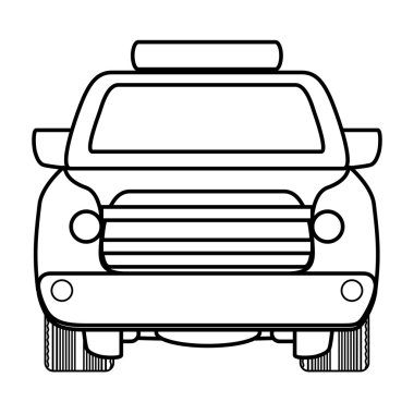 Öndeki otomobil otomobilinin silueti. Ulaşım simgesi. Vektör