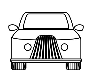 Öndeki otomobil otomobilinin silueti. Ulaşım simgesi. Vektör