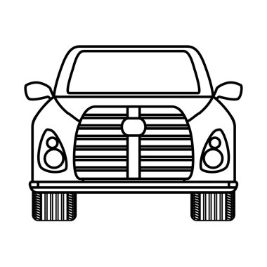 Öndeki otomobil otomobilinin silueti. Ulaşım simgesi. Vektör