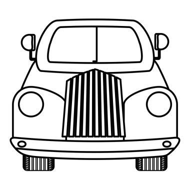 Öndeki otomobil otomobilinin silueti. Ulaşım simgesi. Vektör