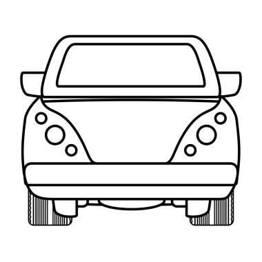 Öndeki otomobil otomobilinin silueti. Ulaşım simgesi. Vektör