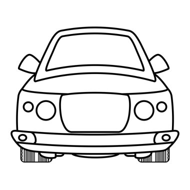 Öndeki otomobil otomobilinin silueti. Ulaşım simgesi. Vektör