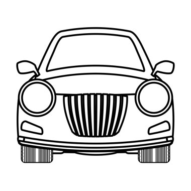 Öndeki otomobil otomobilinin silueti. Ulaşım simgesi. Vektör