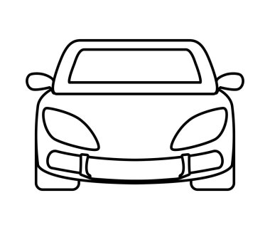 Öndeki otomobil otomobilinin silueti. Ulaşım simgesi. Vektör