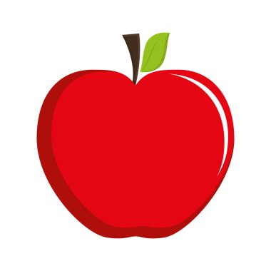 Sağlıklı ve organik gıda. Elma meyve simgesi. vektör grafiği