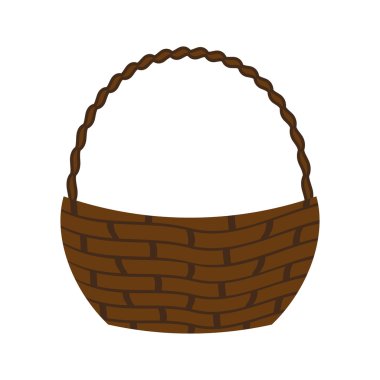 Geleneksel ve renkli sepet. Alışveriş konsepti. vektör grafiği