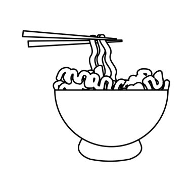 Hızlı ve Sokak gıda konsepti. Dışarıda yemek. erişte simgesi. Vecto