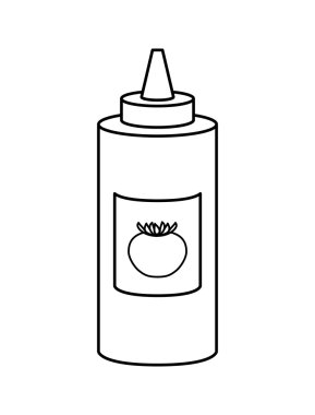 Hızlı ve Sokak gıda konsepti. Dışarıda yemek. sos kavanozu simgesi. V