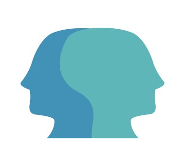 Sosyal medya ve ağ kavramı. insan baş simgesi. Vektör grafiği