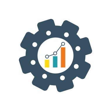 Süreç ve Çözüm kavramı. dişli simgesi. Vektör grafiği