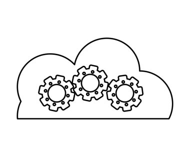 Süreç ve Çözüm kavramı. dişli simgesi. Vektör grafiği