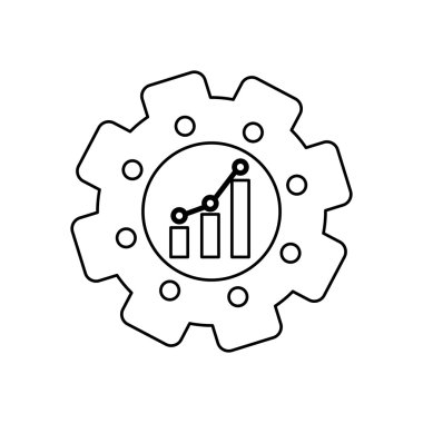 Süreç ve Çözüm kavramı. dişli simgesi. Vektör grafiği