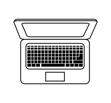 Teknoloji ve cihaz konsepti. dizüstü bilgisayar simgesi. Vektör grafiği