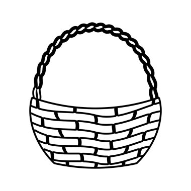 Geleneksel ve siluet sepeti. Alışveriş konsepti. vektör grap