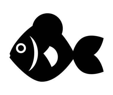 İzole arka plan üzerinde balık tasarımı. Deniz yaşamı simgesi, vektör grap