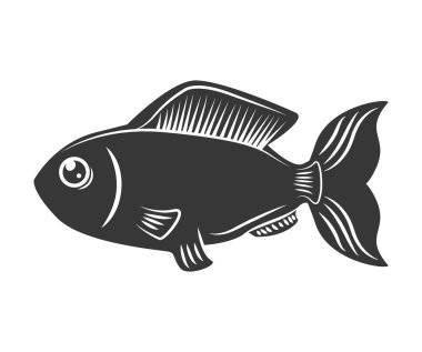 İzole arka plan üzerinde balık tasarımı. Deniz yaşamı simgesi, vektör grap