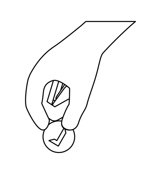 Vinkje ontwerp. Yes concept. hand icoon. Vectorafbeelding — Stockvector