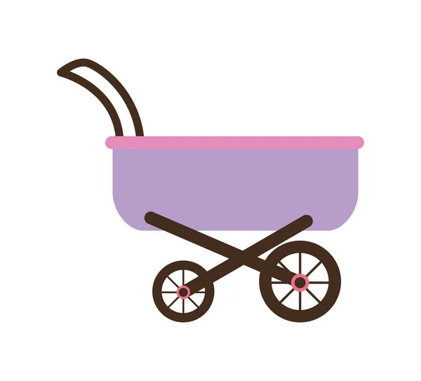 Disegno del bambino. icona del passeggino. immagine isolata. grafica vettoriale — Vettoriale Stock