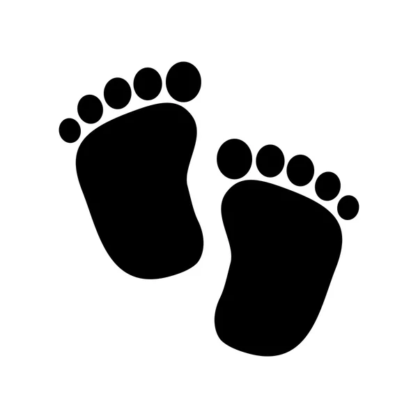 Desenho de bebé. ícone de impressão do pé. Imagem isolada. gráfico vetorial —  Vetores de Stock