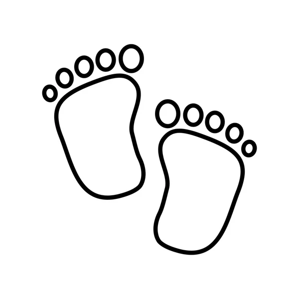 Desain anak-anak. Ikon cetak kaki. gambar terisolasi. grafik vektor - Stok Vektor