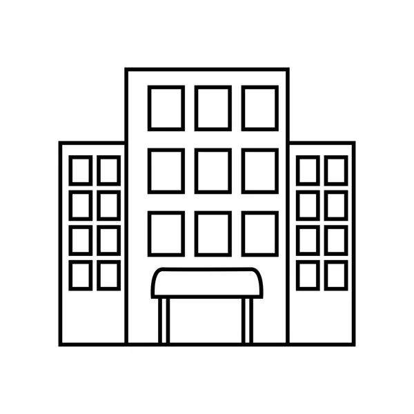 ホテルの建物のドアや窓、ベクター グラフィック デザイン — ストックベクタ