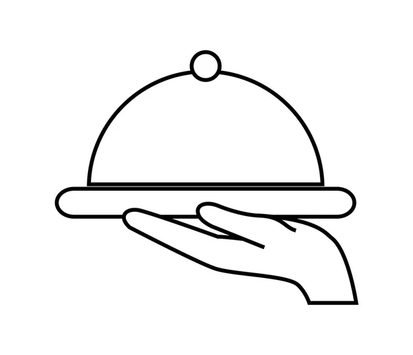 手服务器菜单板。矢量图形的轮廓图 — 图库矢量图片