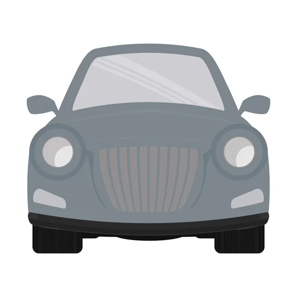 Automóvil gris adelante. Icono de transporte. gráfico vectorial — Vector de stock