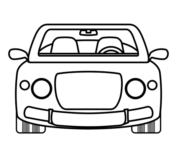 Silueta de coche de delante. Icono de transporte. vector — Vector de stock