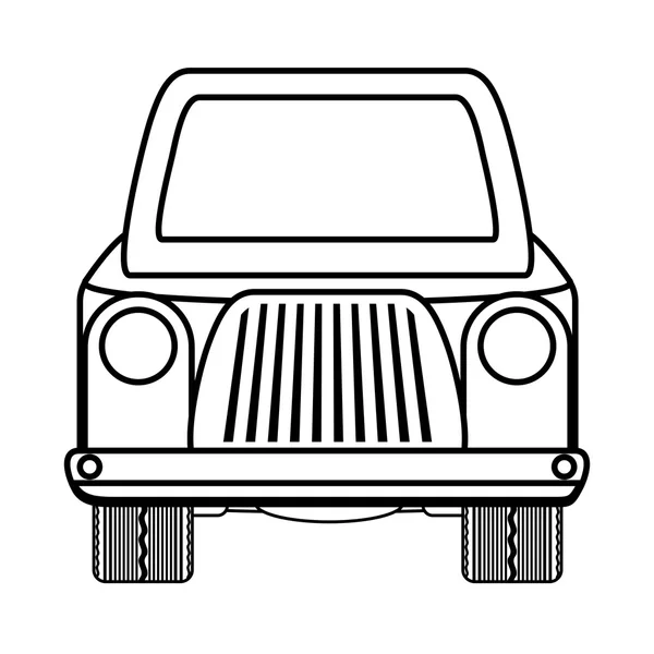 Silhouette of ahead automobile car. Transportation icon. vector — Stock Vector