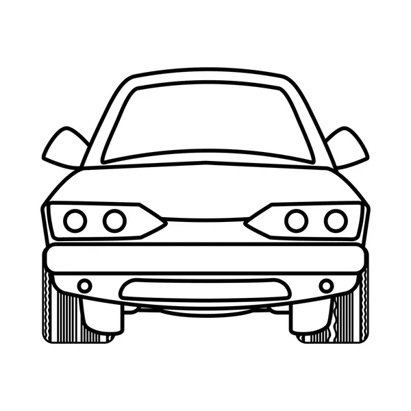 Silueta de coche de delante. Icono de transporte. vector — Vector de stock