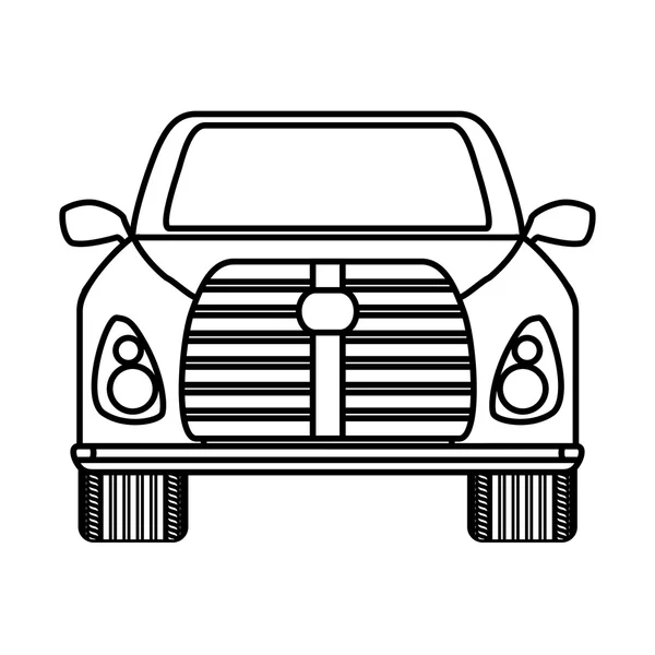 Silueta de coche de delante. Icono de transporte. vector — Vector de stock
