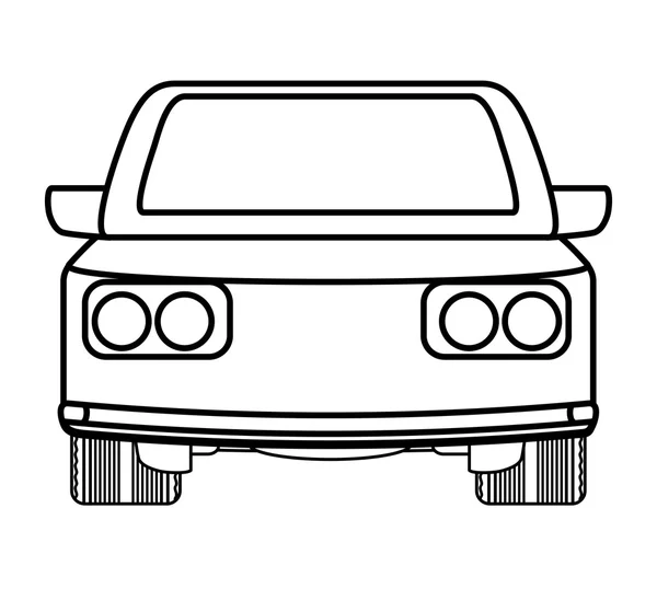 Silhouette de la voiture avant. Icône transport. vecteur — Image vectorielle
