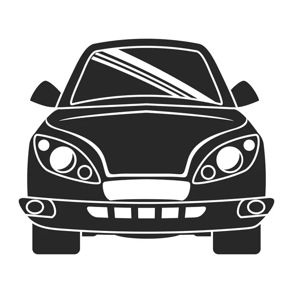 Silhouette della vettura anteriore. Icona del trasporto. vettore — Vettoriale Stock