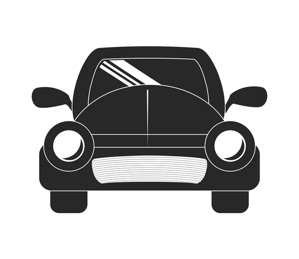 Silueta de coche de delante. Icono de transporte. vector — Archivo Imágenes Vectoriales